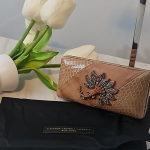 RARE Luxury M.C.L Leather & Snakeskin-Embossed Leather Bag Brand New